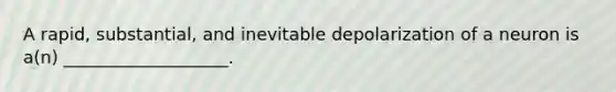 A rapid, substantial, and inevitable depolarization of a neuron is a(n) ___________________.