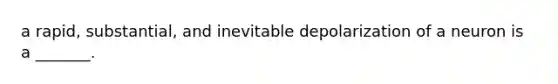 a rapid, substantial, and inevitable depolarization of a neuron is a _______.