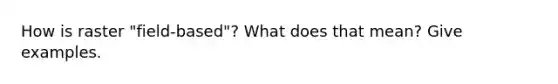 How is raster "field-based"? What does that mean? Give examples.