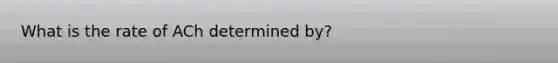 What is the rate of ACh determined by?