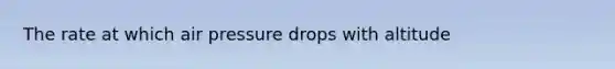 The rate at which air pressure drops with altitude