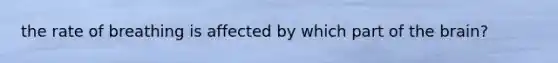 the rate of breathing is affected by which part of the brain?