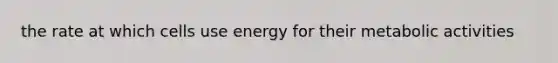 the rate at which cells use energy for their metabolic activities