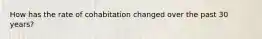 How has the rate of cohabitation changed over the past 30 years?