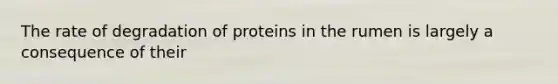 The rate of degradation of proteins in the rumen is largely a consequence of their