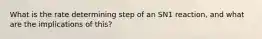 What is the rate determining step of an SN1 reaction, and what are the implications of this?