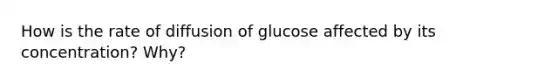 How is the rate of diffusion of glucose affected by its concentration? Why?