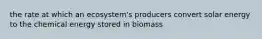 the rate at which an ecosystem's producers convert solar energy to the chemical energy stored in biomass