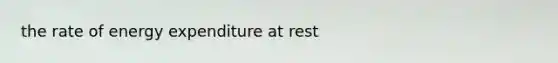the rate of energy expenditure at rest