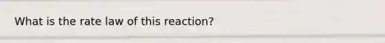 What is the rate law of this reaction?