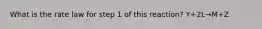 What is the rate law for step 1 of this reaction? Y+2L→M+Z