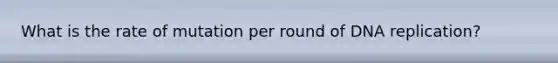 What is the rate of mutation per round of DNA replication?
