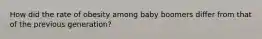 How did the rate of obesity among baby boomers differ from that of the previous generation?