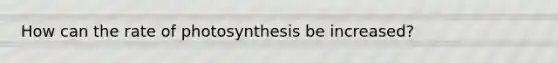 How can the rate of photosynthesis be increased?