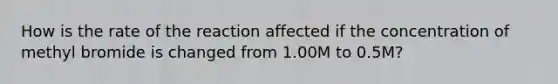 How is the rate of the reaction affected if the concentration of methyl bromide is changed from 1.00M to 0.5M?