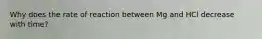 Why does the rate of reaction between Mg and HCl decrease with time?