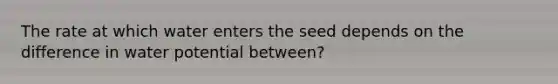 The rate at which water enters the seed depends on the difference in water potential between?