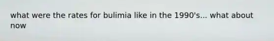 what were the rates for bulimia like in the 1990's... what about now