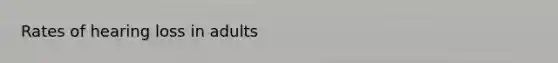 Rates of hearing loss in adults