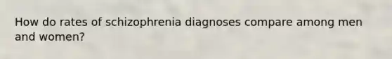 How do rates of schizophrenia diagnoses compare among men and women?