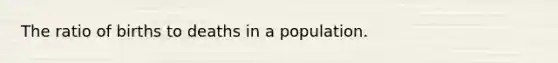 The ratio of births to deaths in a population.