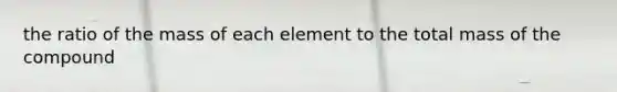 the ratio of the mass of each element to the total mass of the compound