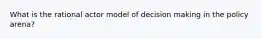 What is the rational actor model of decision making in the policy arena?