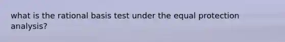 what is the rational basis test under the equal protection analysis?