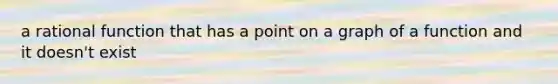 a rational function that has a point on a graph of a function and it doesn't exist