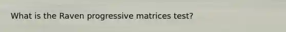 What is the Raven progressive matrices test?