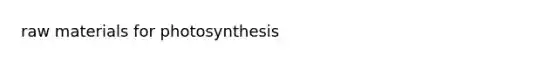 raw materials for photosynthesis