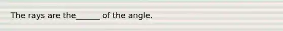 The rays are the______ of the angle.