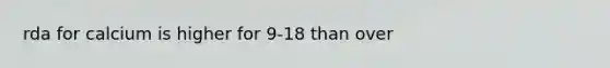 rda for calcium is higher for 9-18 than over