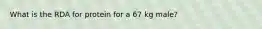What is the RDA for protein for a 67 kg male?