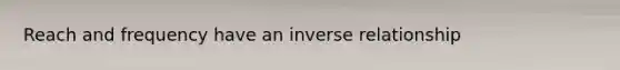 Reach and frequency have an inverse relationship