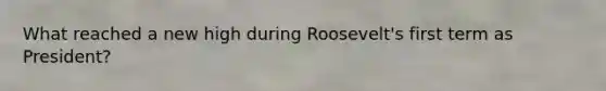 What reached a new high during Roosevelt's first term as President?