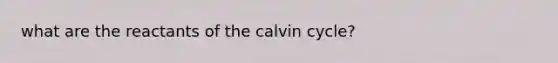 what are the reactants of the calvin cycle?