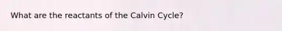 What are the reactants of the Calvin Cycle?