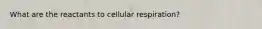 What are the reactants to cellular respiration?