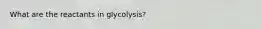 What are the reactants in glycolysis?