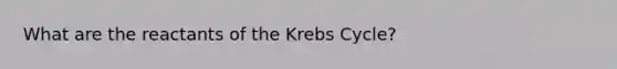 What are the reactants of the Krebs Cycle?