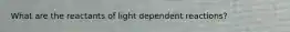 What are the reactants of light dependent reactions?