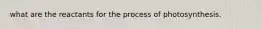 what are the reactants for the process of photosynthesis.