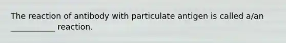 The reaction of antibody with particulate antigen is called a/an ___________ reaction.