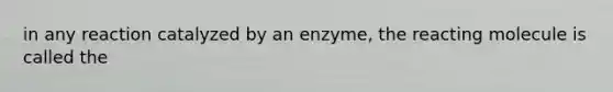 in any reaction catalyzed by an enzyme, the reacting molecule is called the