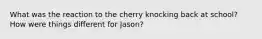 What was the reaction to the cherry knocking back at school? How were things different for Jason?