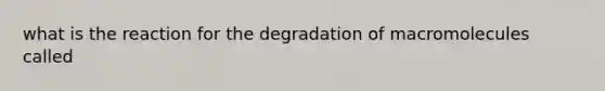 what is the reaction for the degradation of macromolecules called