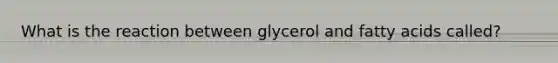 What is the reaction between glycerol and fatty acids called?