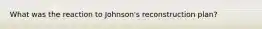 What was the reaction to Johnson's reconstruction plan?