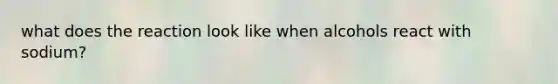 what does the reaction look like when alcohols react with sodium?